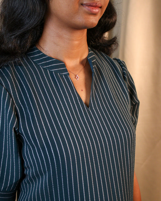 Teal Green Midnight Striped CO-ORD Set