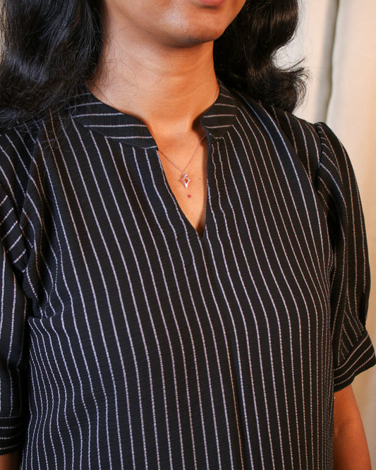 Black Midnight Striped CO-ORD Set