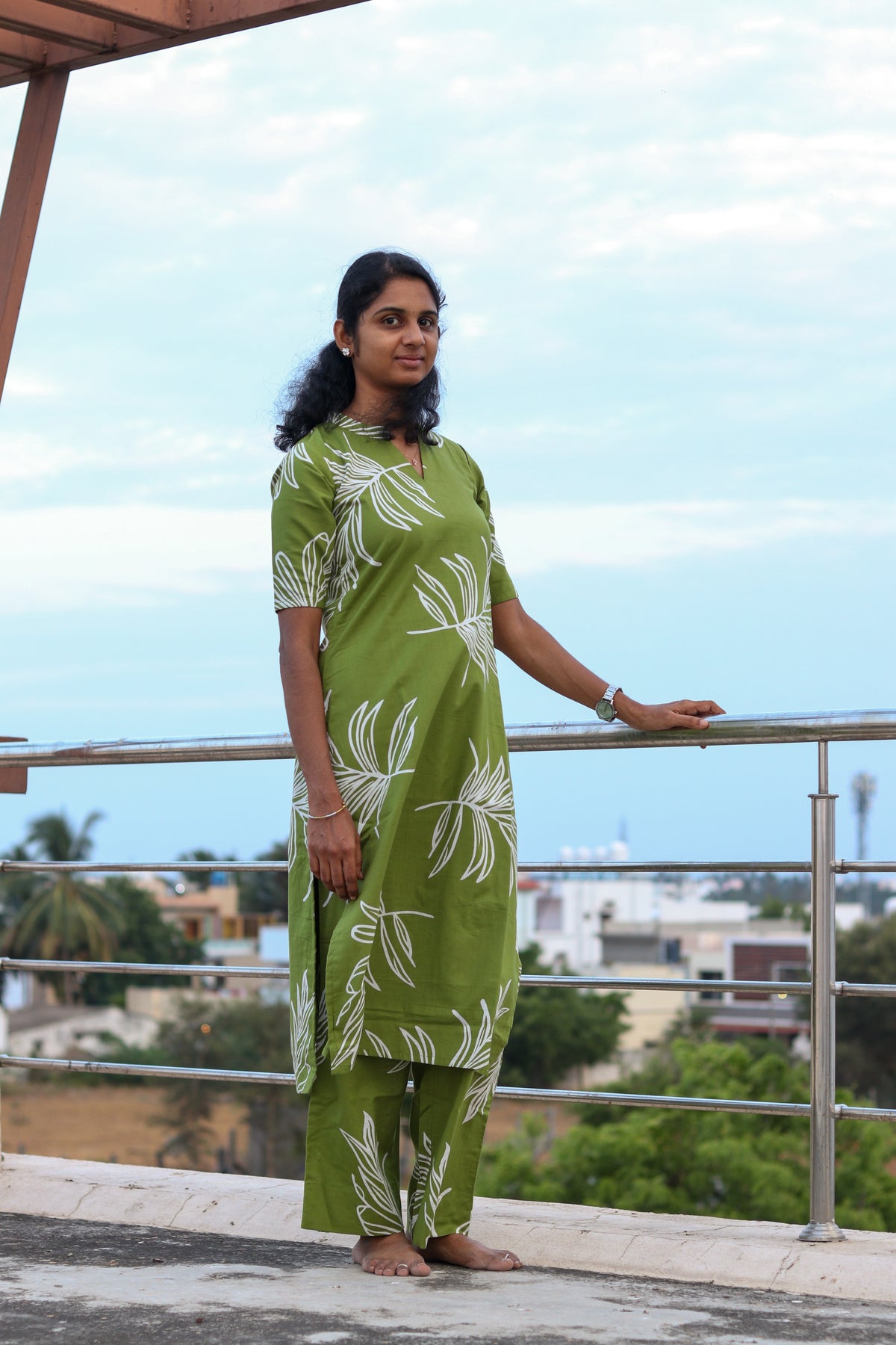 Green Leaf and Bloom CO-ORD Set