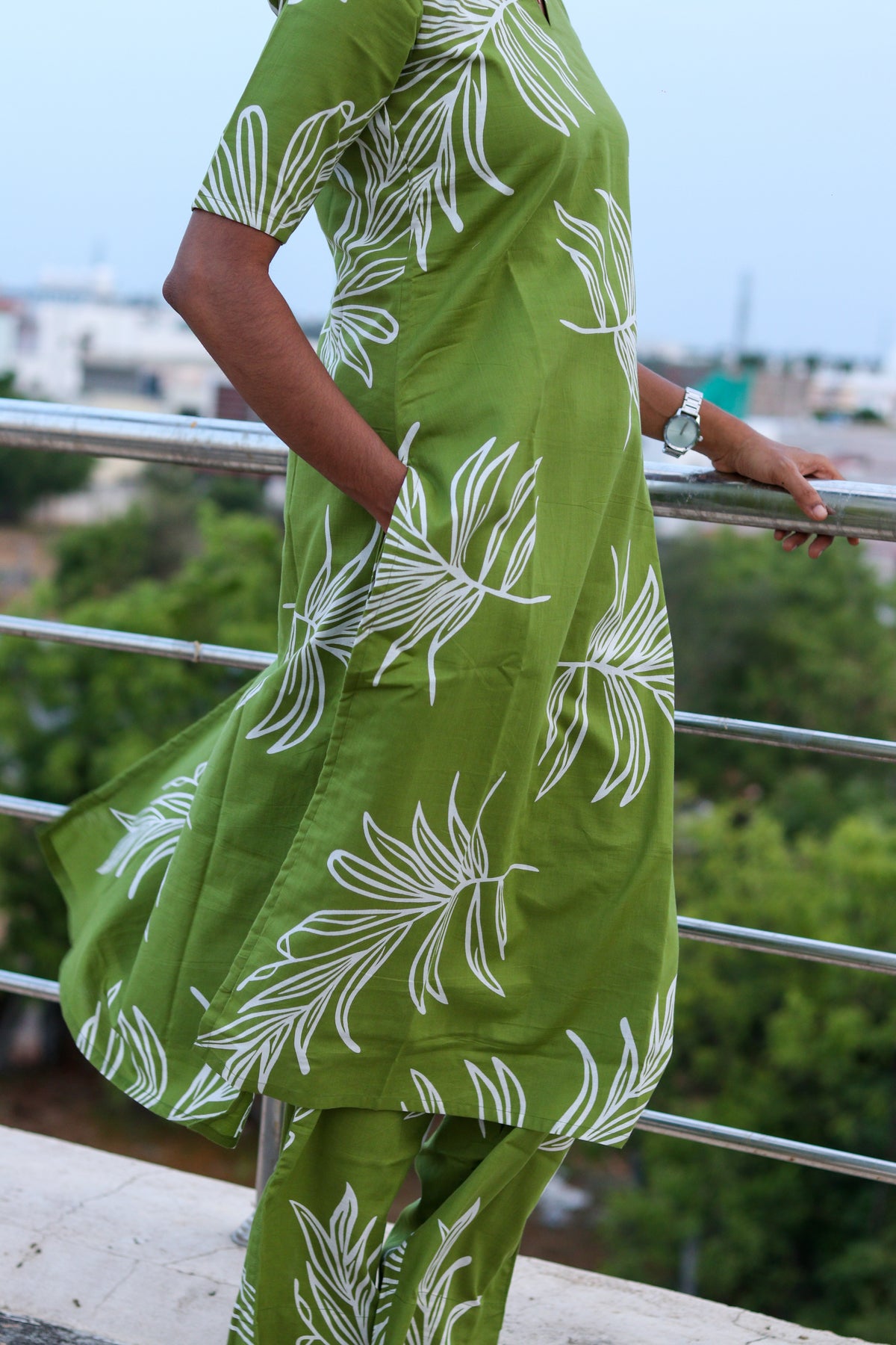 Green Leaf and Bloom CO-ORD Set