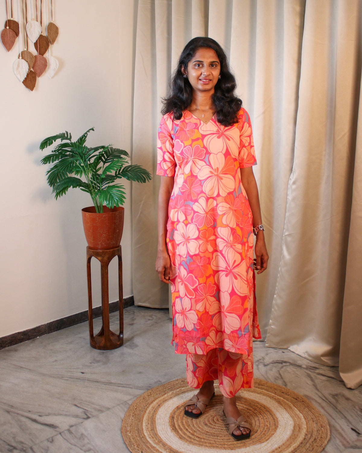 Pink Flowers CO-ORD Set