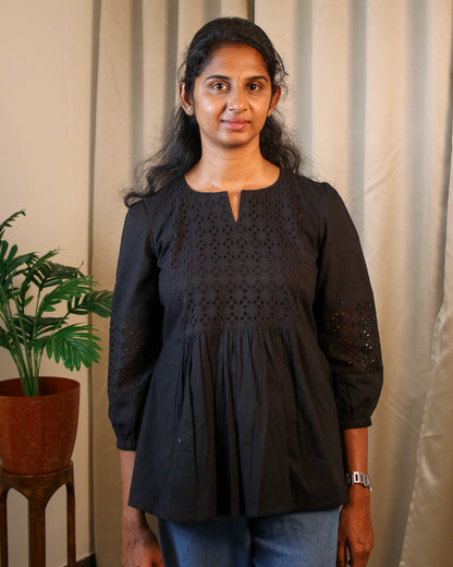 Black Peplum Top