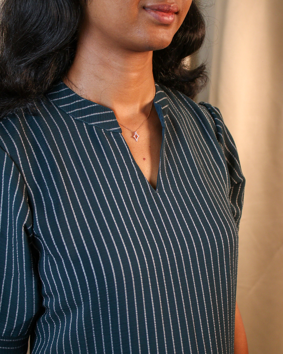 Teal Green Midnight Striped CO-ORD Set