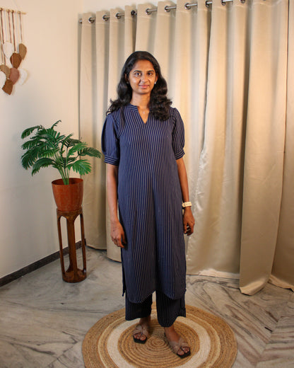 Blue Midnight Striped CO-ORD Set