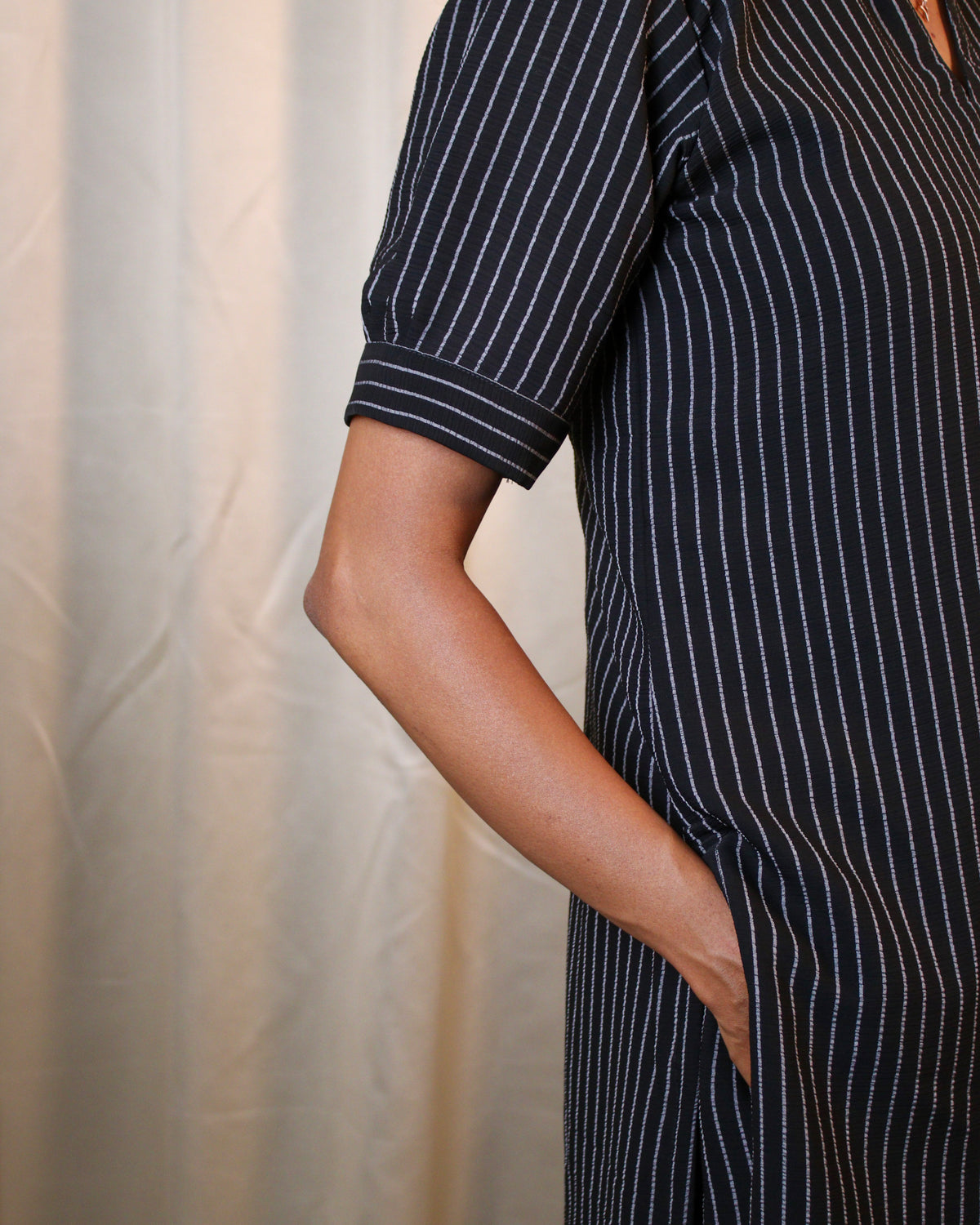 Black Midnight Striped CO-ORD Set
