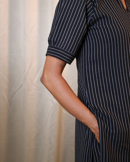 Black Midnight Striped CO-ORD Set