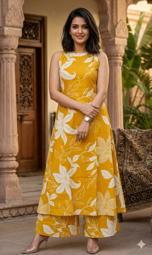 Yellow Cotton Co-ord set